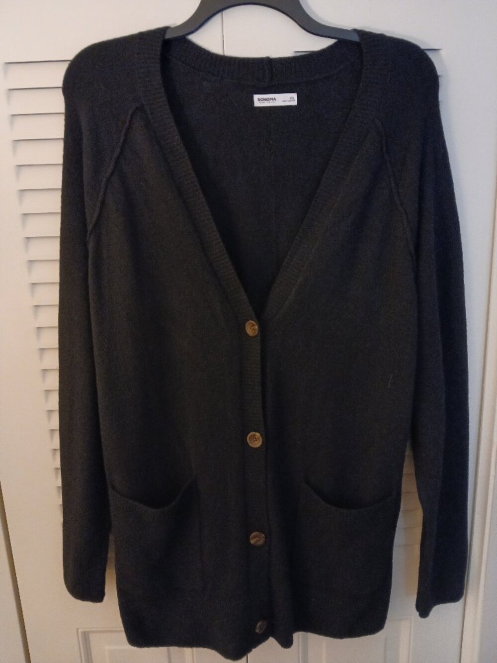 NEW!!! Ladies "SONOMA GOODS FOR LIFE' black, long sleeve Cardigan ( Size XXL)